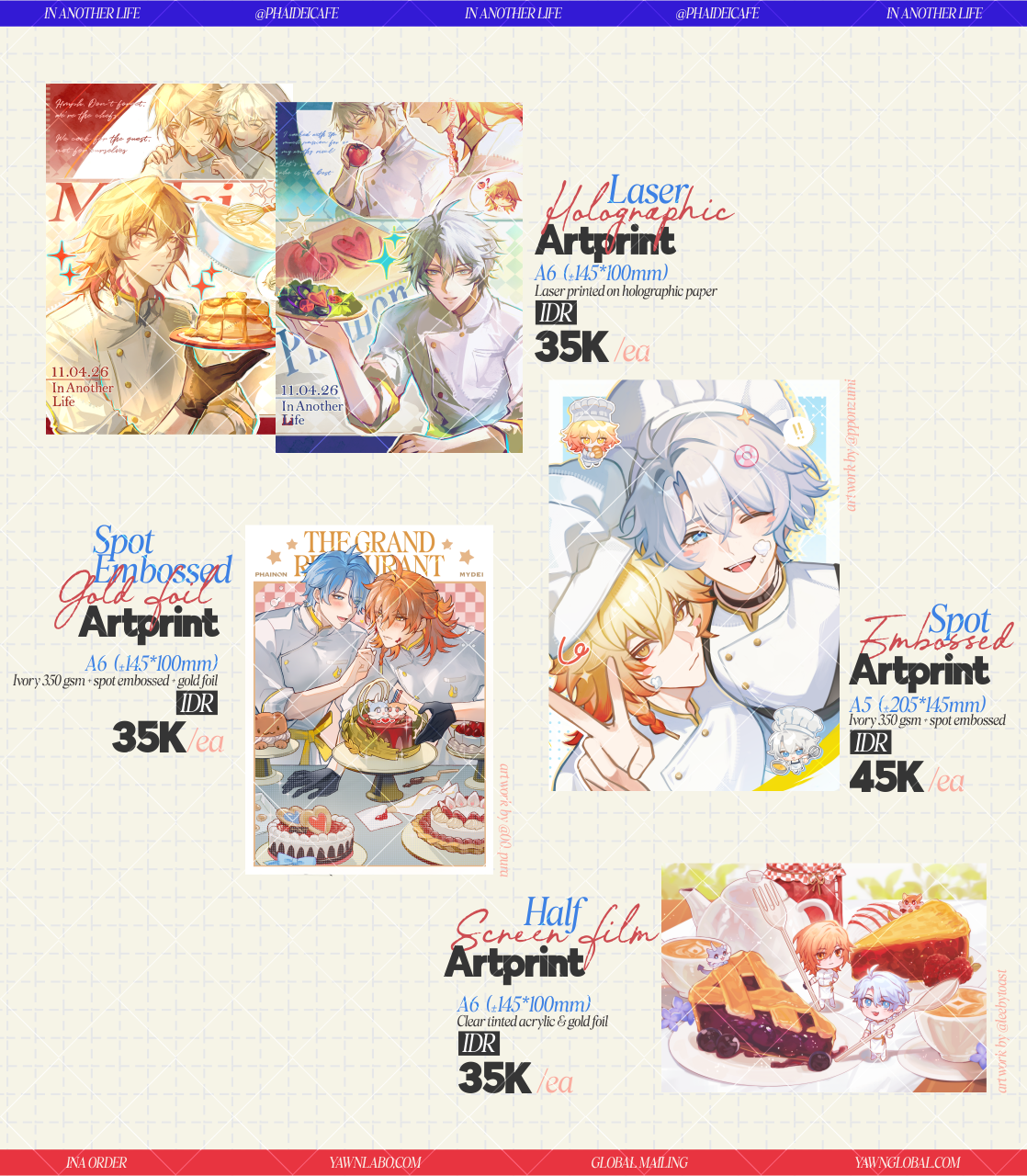 [CHEF AU] Assorted Phaidei Prints