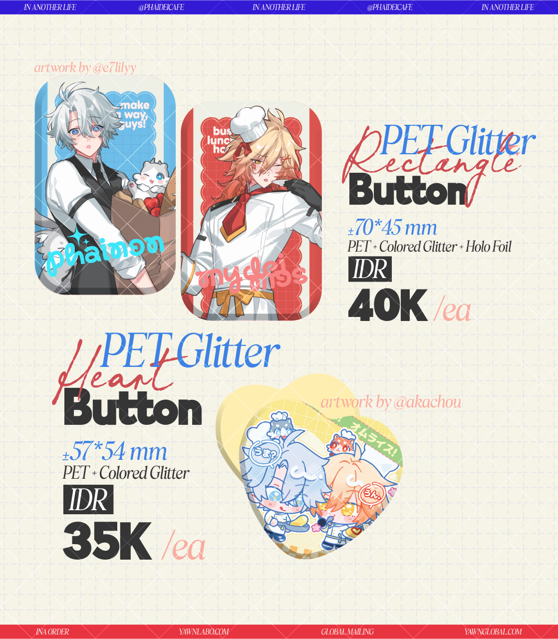[CHEF AU] PhaiDei Assorted Silver Button