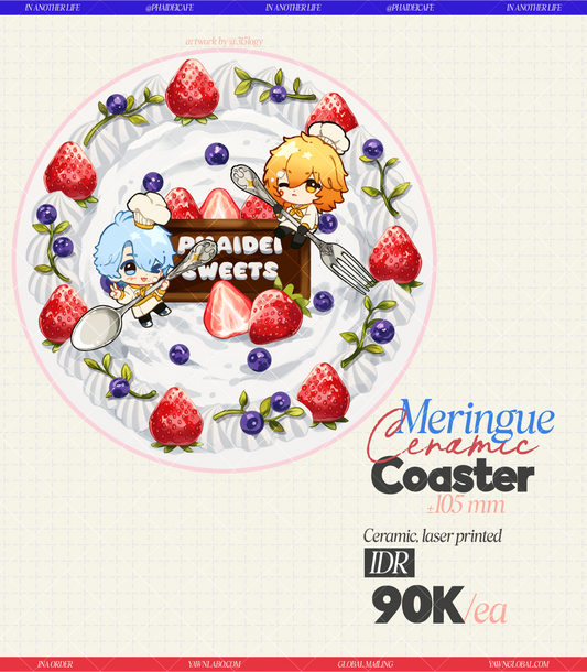 [CHEF AU] Classic Strawbee & Cream PhaiDei Ceramic Coaster