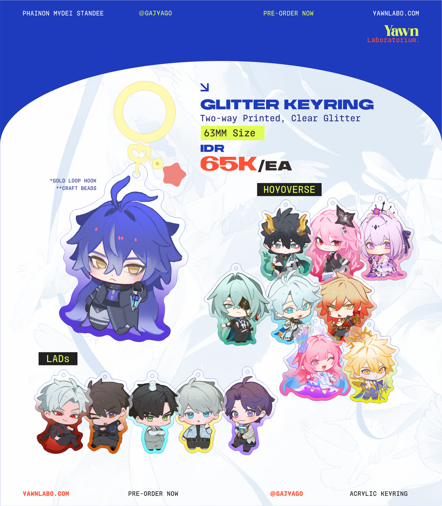 [GAJYAGO] Glitter Acrylic Keyring