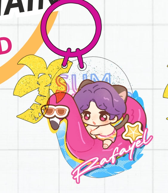 [DOKIOKIO] LOVE & DEEPSPACE summer kitty keychain and print